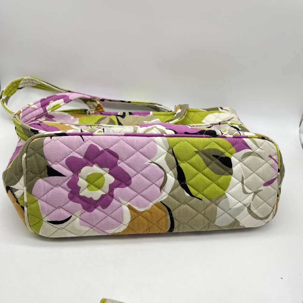 Vera Bradley Portobello Road Quilted Floral Tote Bag and Wallet Set Purple Green